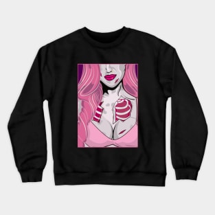 Halloween Zombie Pop Art Girl Crewneck Sweatshirt